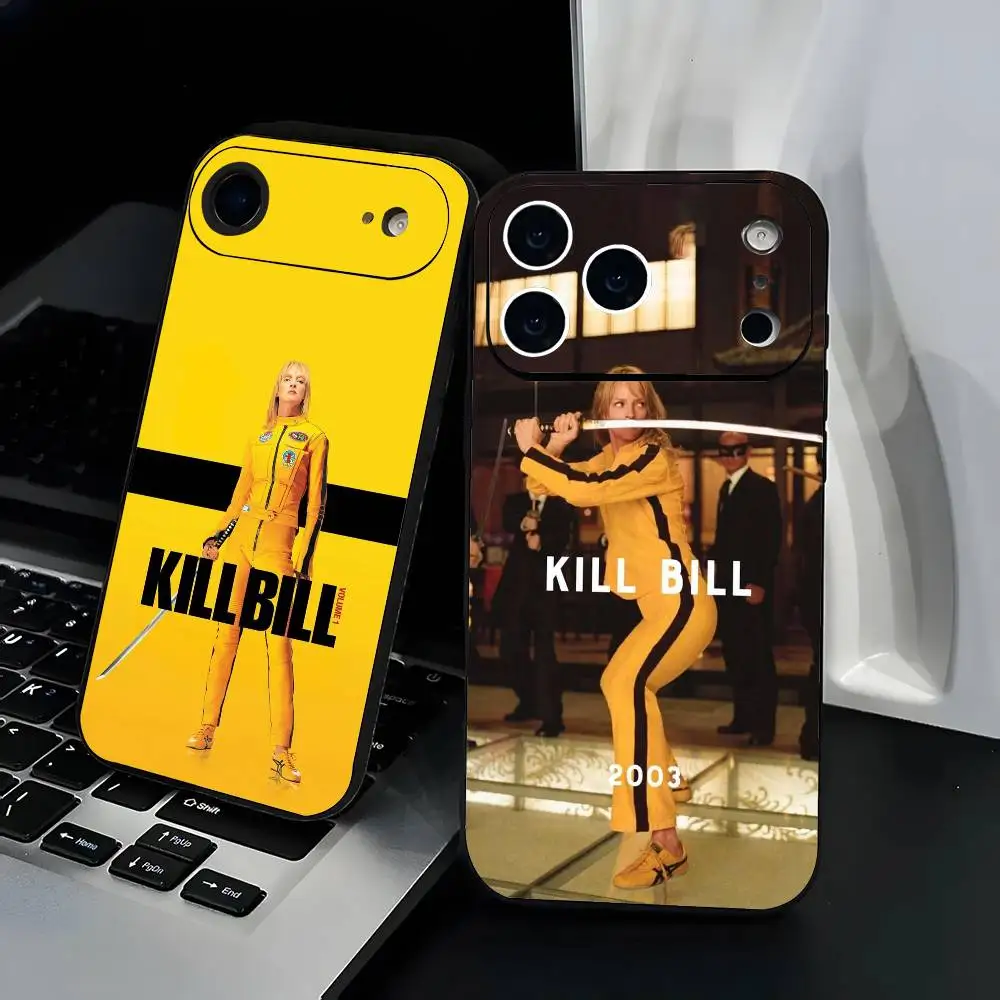 

Classic Movie KillBill Phone Case Fashion Black Frosted TPU Phone Case for iPhone 12-17. UV Spray Painted Design, Anti-fall Dail