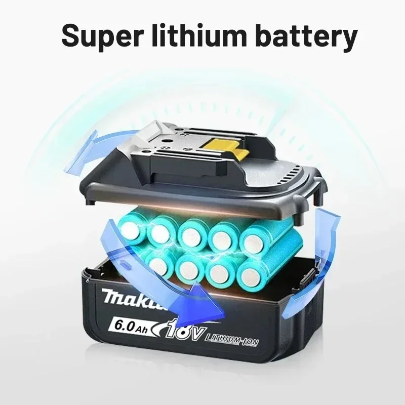 Makita 18V 6Ah rechargeable power tool battery with LED lithium-ion replacement LXT BL1860B BL1860 BL1850 rechargeable battery