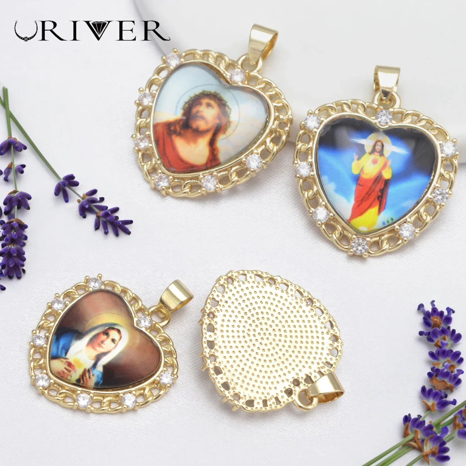 

2 шт. подвески в католическом стиле для изготовления подвесок Портрей Девы Марии религиозные амулеты ручной работы DIY ювелирные детали