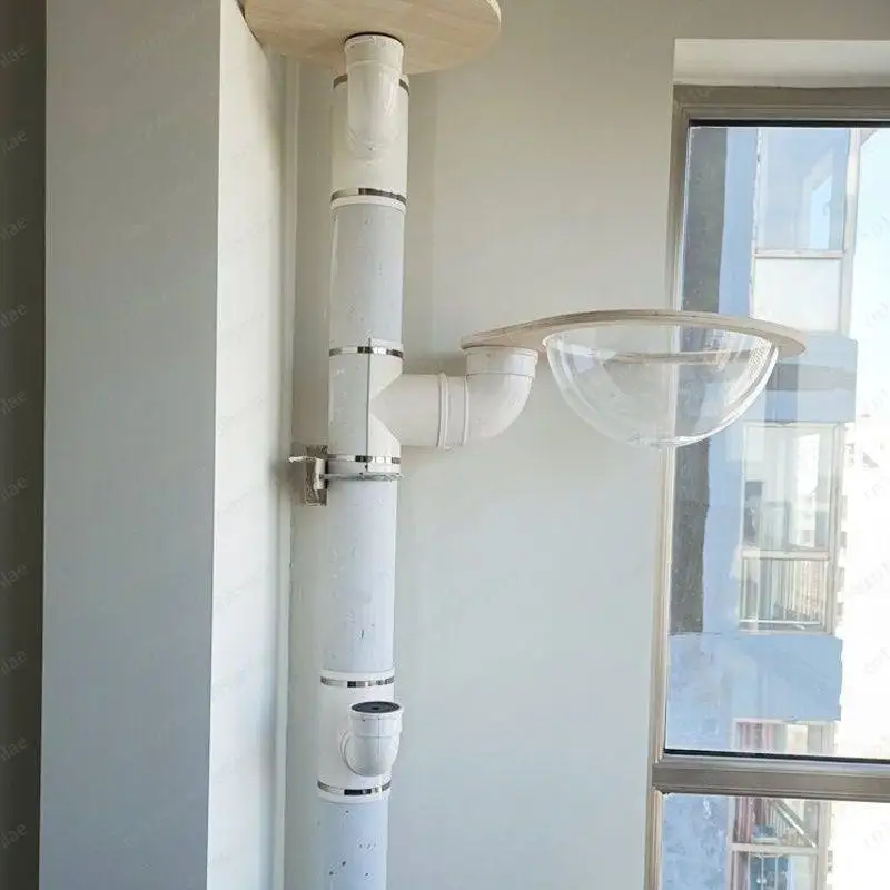 Balcony Water Pipe Transformation Cat Climbing Frame DIY Space Capsule Jumping Platform Accessories