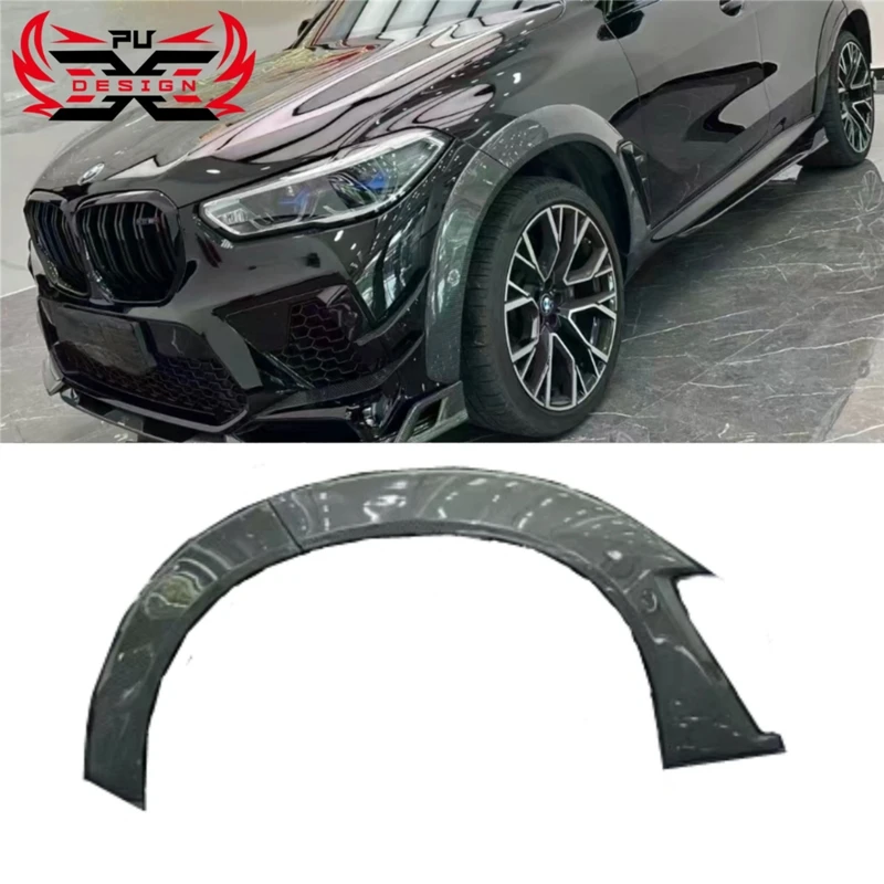 Carbon Fiber Front Lip Front bumper 4PCS Wheel eyebrows Canards For BMW X5M F95 Body Kit Retrofit accessories