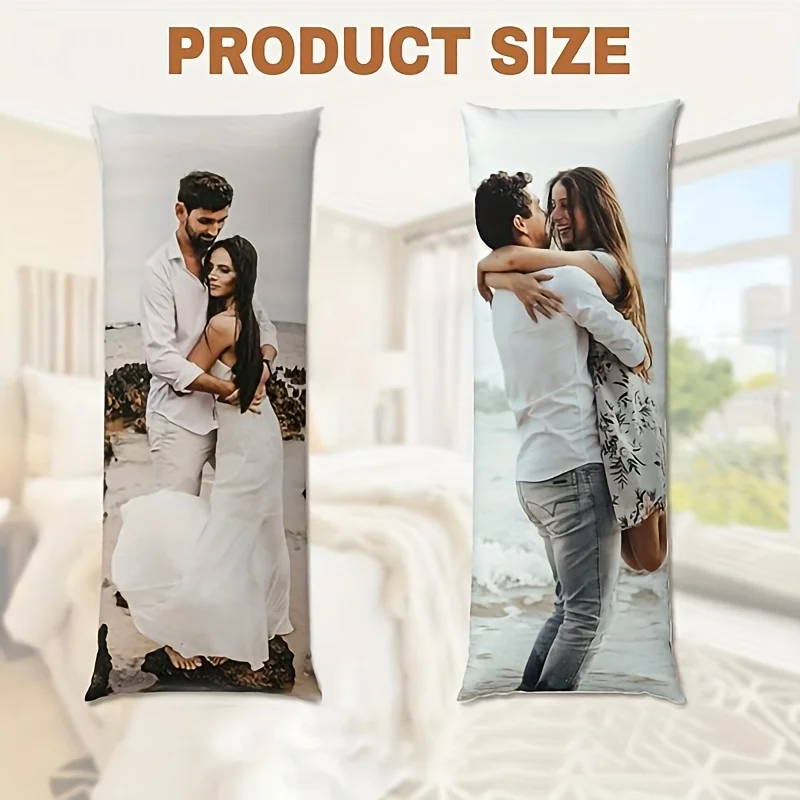 1 Customizable Photo & Text Pillow Cover with Personalized Printing, Suitable for Home Couches, Sofas, and Beds – Birthday Custo