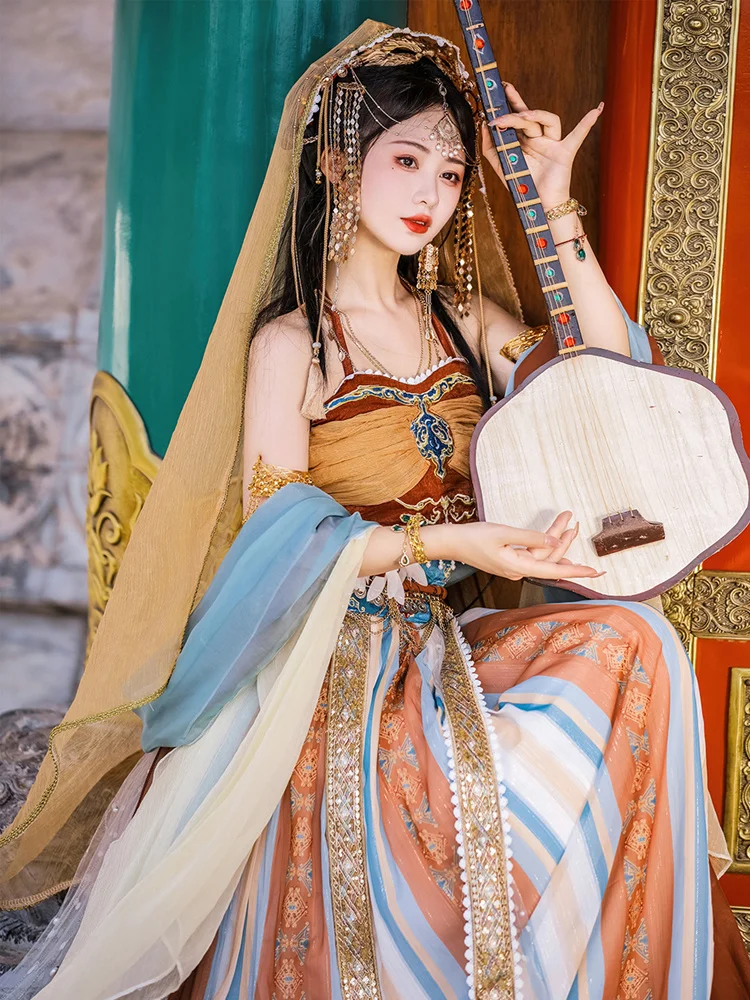 Dunhuang Hanfu Female Dance Han Elements Tianzhu Princess Western Regions Goddess Ancient Clothes Spring Summer Hanfu