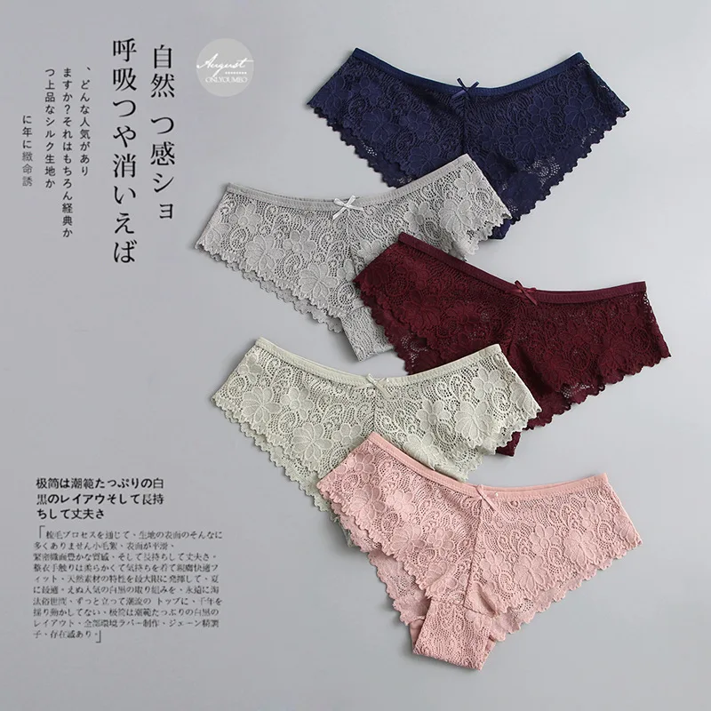 Sexy Panties for Woman Lace Breathable Female Underwear Panty Transparent Brief Girl Underpants Set M-XXL 3 Pcs/lot