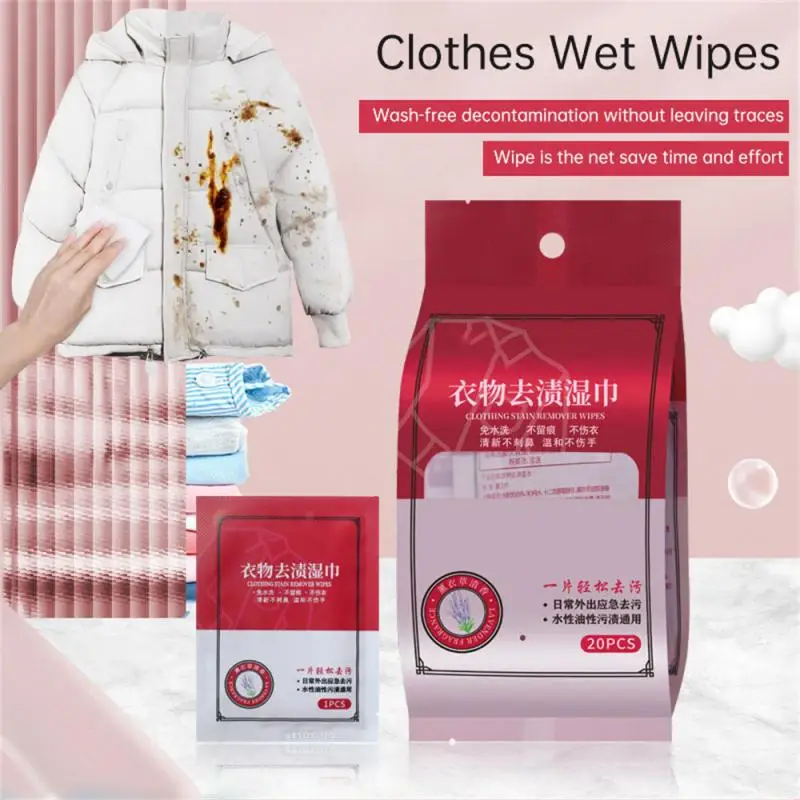 

20PCS Clothes Stain Removal Wet Wipes No Washing Cleaning Dirt And Oil Removal Wipes Small White Shoes Jacket Dirt Removal Wet