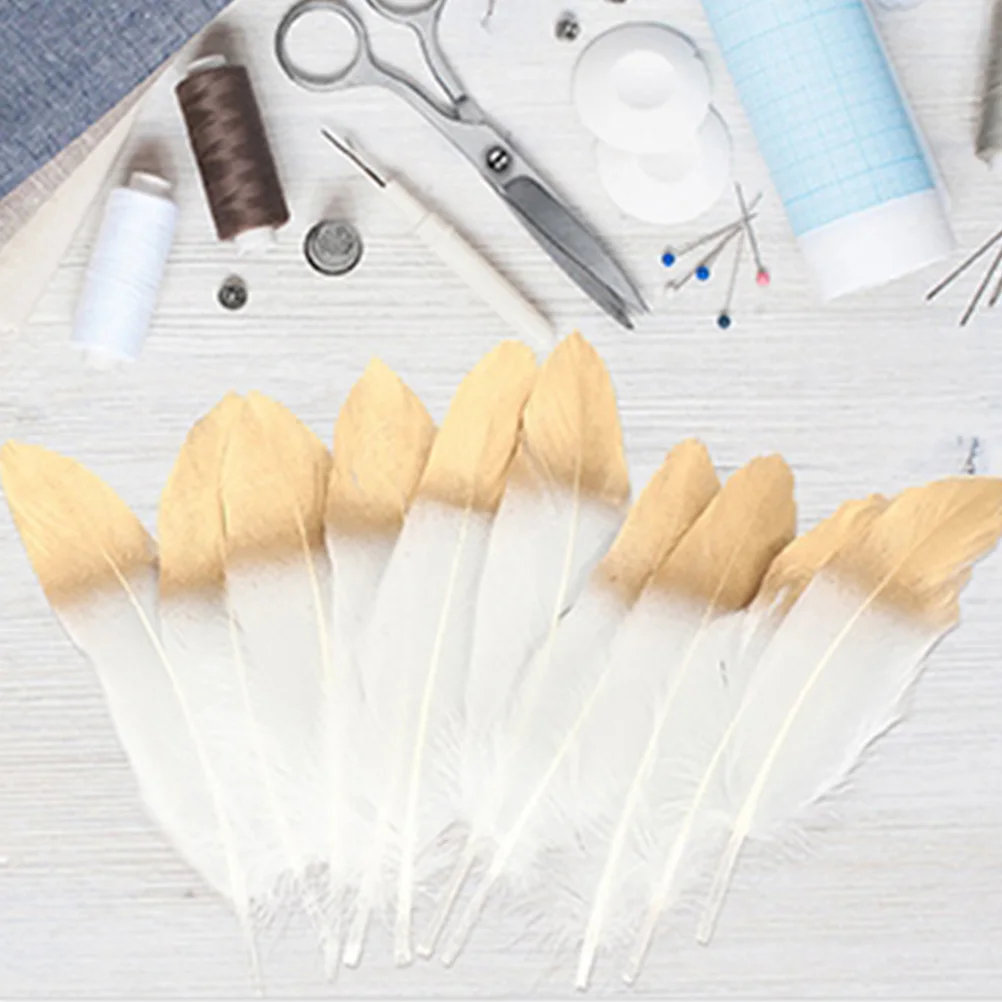 

25 Pcs Spray Gold Goose Plumes Photograph Prop Wedding Props DIY Bulk Ornaments down for Craft