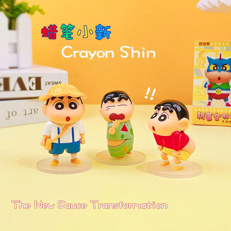 ใหม่ของแท้อะนิเมะ Crayon Shin-Chan Cos Series Kawaii Action Figures PVC ชุดเครื่องประดับตกแต่งรถของเล่นตุ๊กตาของขวัญ