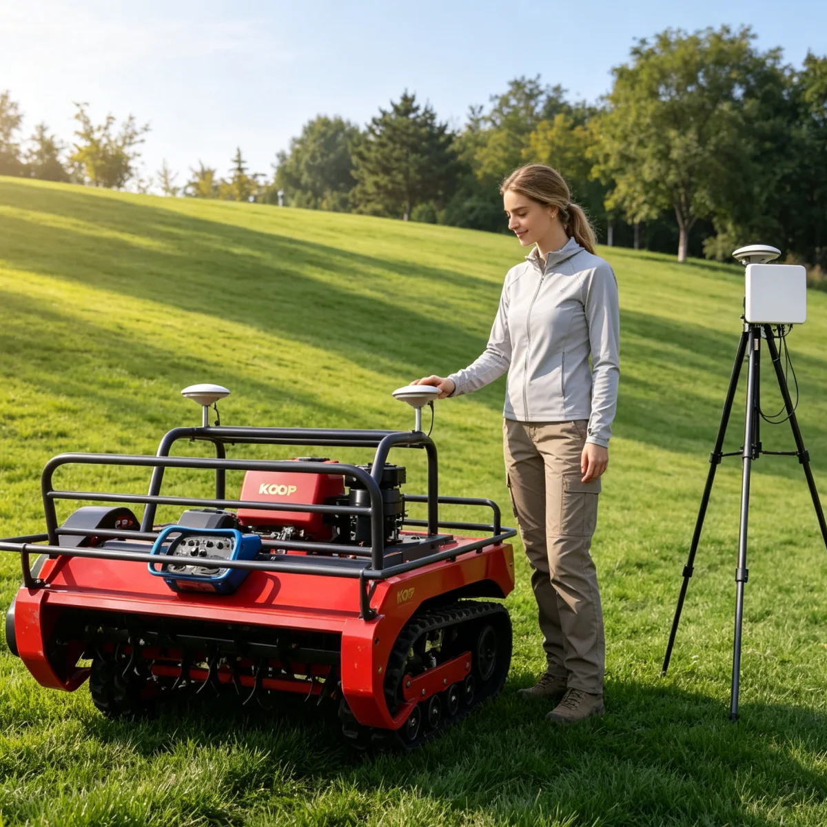 Customized Flail Mower Remote Controlled Lawn Mower Robot Crawler Petrol Flail Lawn-Mowing Machine For Hillside Farm