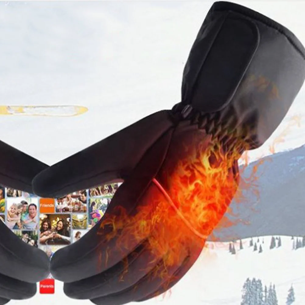 1 paar verwarmingshandschoenen Oplaadbaar aangedreven touchscreen voor skiën, paardrijden, wandelen, motorfiets, vissen, kamperen, thermische hand