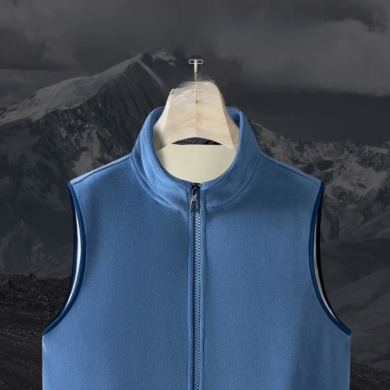 

Men's Fce Lined Thiened Vest Autumn Winter Warm Outerwear Svel Jaet Zipper Closure Faion Urban Sle Polyester...