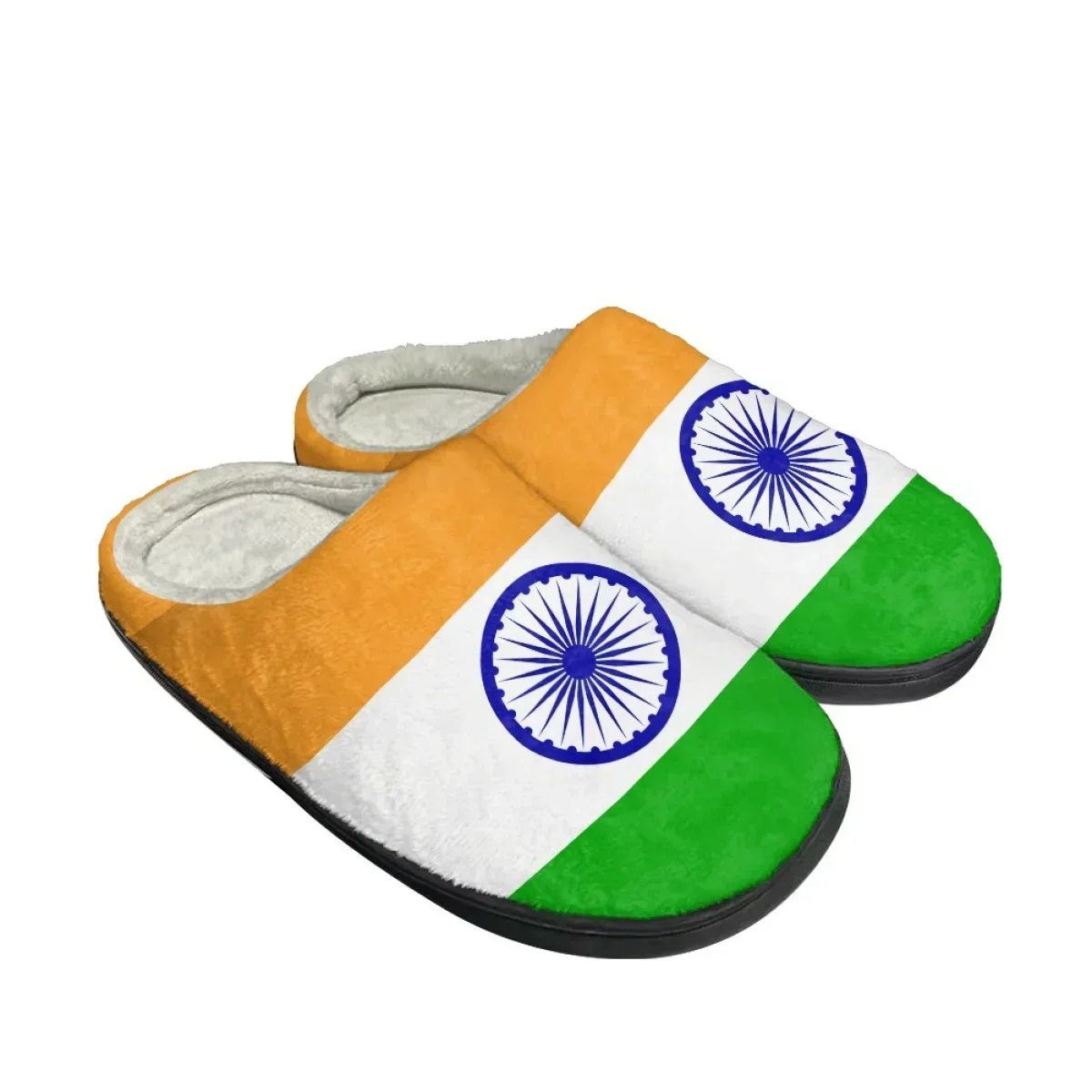 

Flag of India Design Non-slip Winter Cotton Slippers All-match Female Home Warm Shoes Print On Demand Indoor Comfortable Shoes
