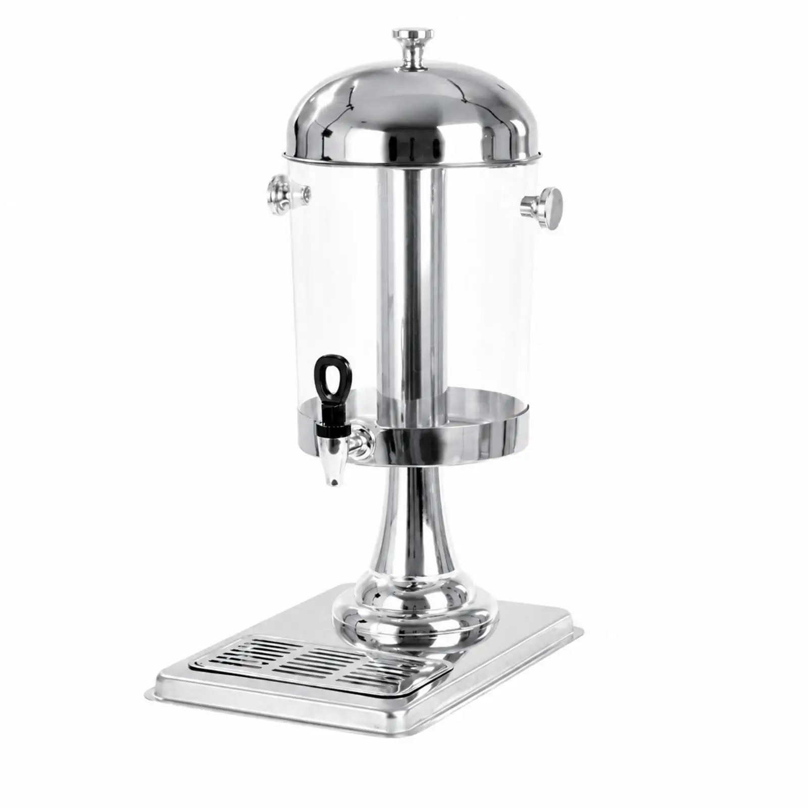 8L Juice Dispenser with Glass Bowl and Metal Frame Cold Drink Server for Restaurant Buffet Catering Self Serve Station