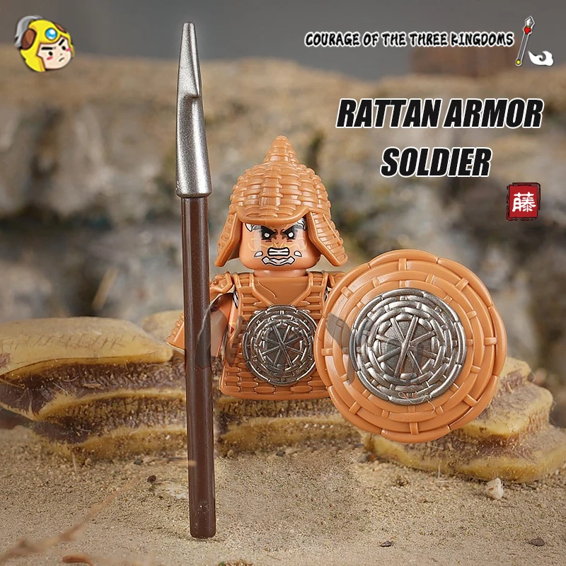 New Chinese The Three Kingdoms Nanman War Figure Soldier Mini Weapon Pike Shield Moc Model Kids Blocks Gift Boys Girls Juguetes