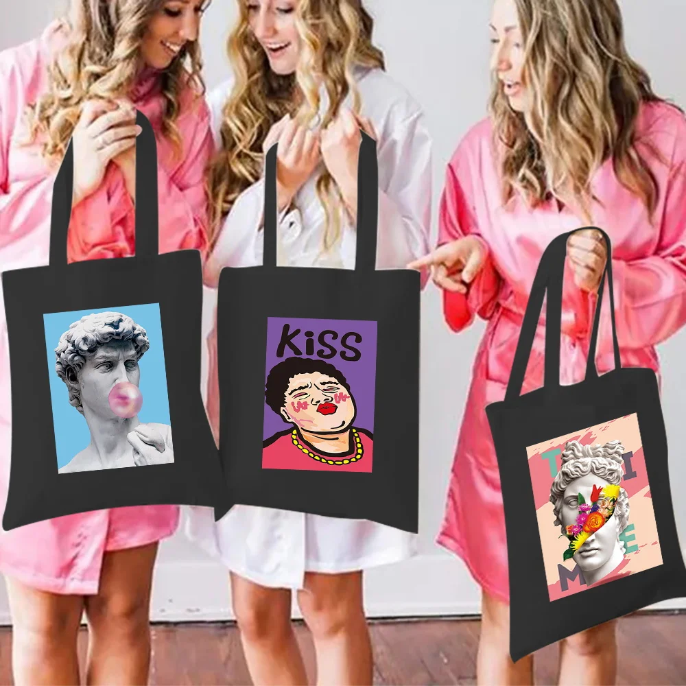 

Shopping Bag Canvas Handbag Casual Shopping Bag Women's Fashion Fun Printed Handbag Harajuku Shoulder Bag