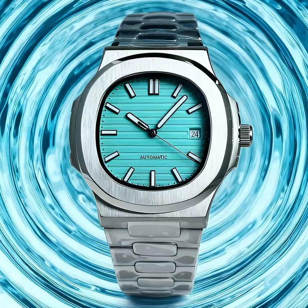 Men's Automatic Mechanical Watch, Waterproof 904L Stainless Steel case, Date ST1612 Movement, Black Blue for women 40mm