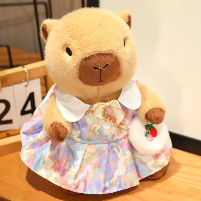 Kawaii Capybara Plush Toy Multiple Stylish Outfits Soft Stuffed Animal Cute Cartoon Doll Trendy Plushie Decor Gift for Friends