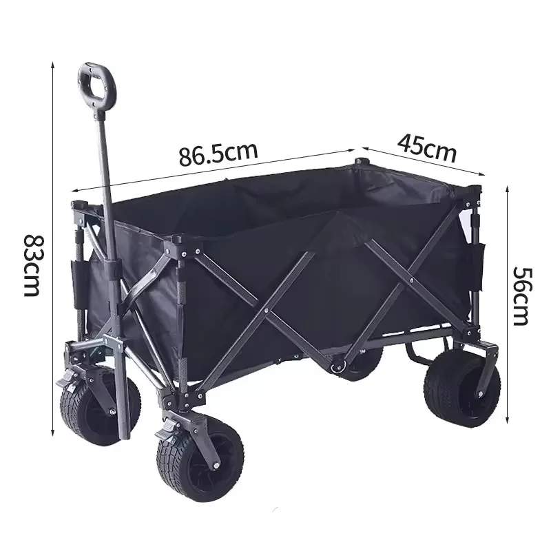 Metal garden stroller handcart, portable foldable outdoor handcart, foldable beach handcart, practical camping