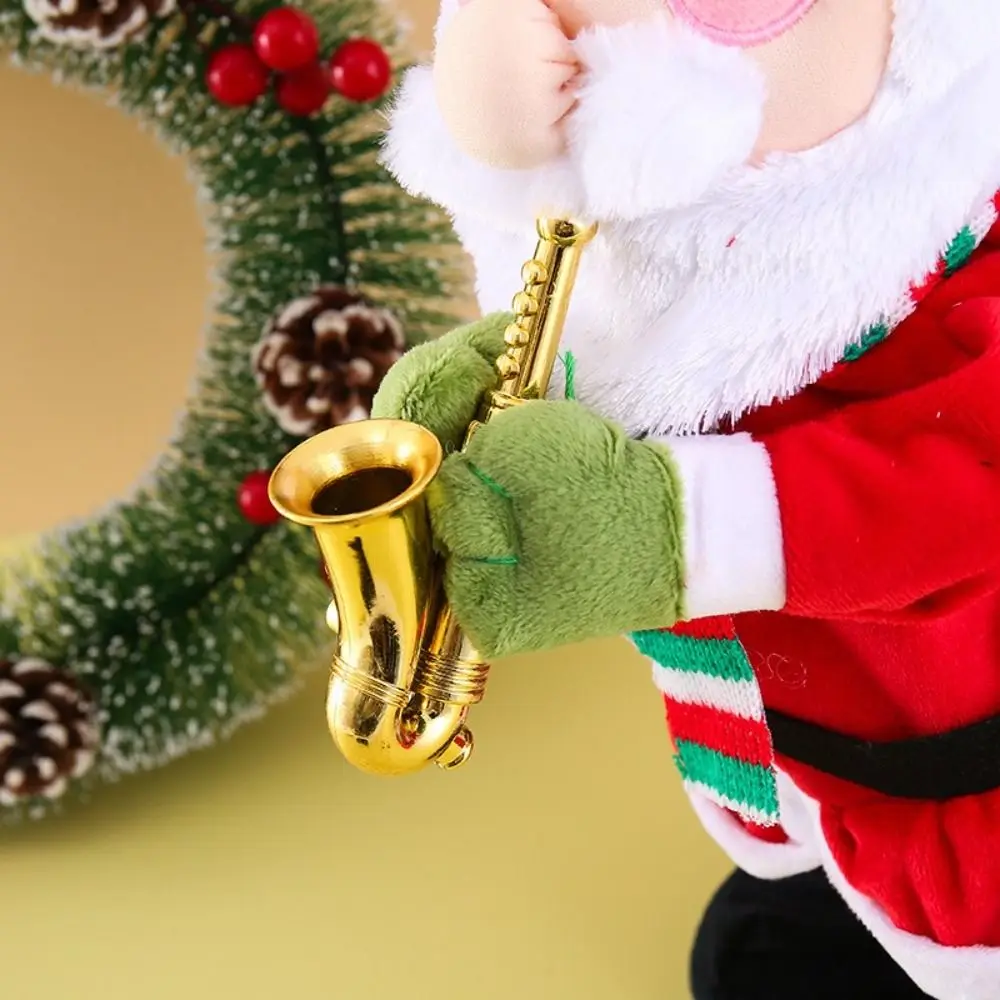 35cm Size Electric Dancing Christmas Tree Swinging Singing Christmas Blowing Saxophone Glowing Electric Christmas Gifts