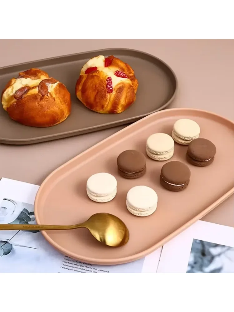 Fruit Plate Dessert Tray Stackable Oval Food Serving Tray Free Bone Dish Snack Plate Reusable Smooth Edge Food Plate for Kitchen