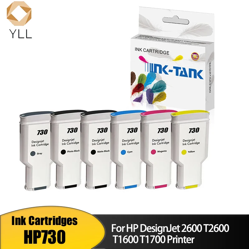 

HP730 300 мл Премиум-совместимый цветной струйный картридж для принтера HP730 HP DesignJet 2600 T2600 T1600 T1700