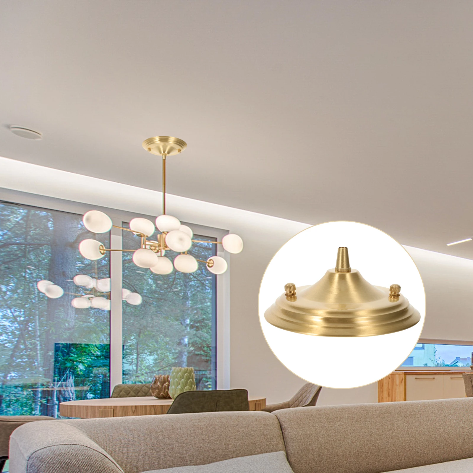 سقف المظلة لوحة معدنية تصاعد قوس ل قلادة تركيب المصابيح النمط الصناعي غطاء لوحة استبدال الأجهزة #3