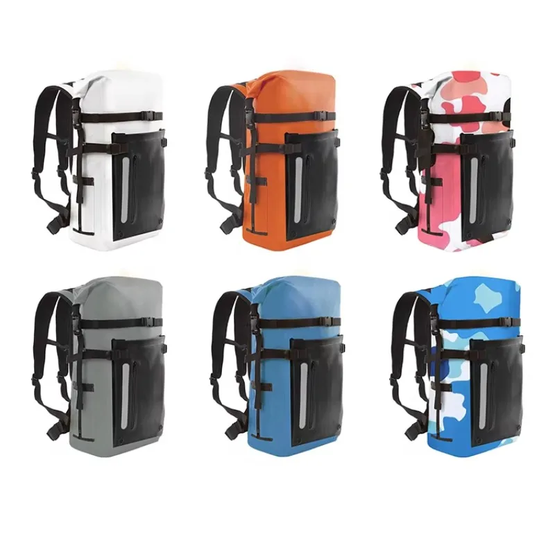 Zhongtai 2025 factory custom logo 30L PVC waterproof backpack outdoor travel beach fins swimming diving camping