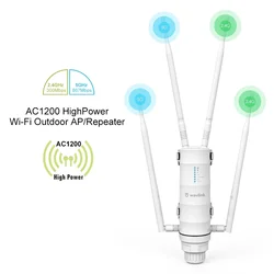 AC1200 High Power Outdoor Wireless WiFi Router AP Repeater Extender With PoE And High Gain 2.4GHz 5GHz Dual Band Antenna S01