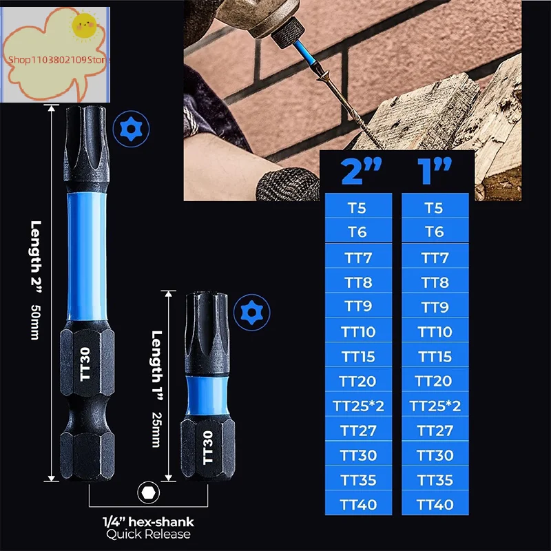 [TL] 21/10PCS Stern Schlagbohrer Set S2 Stahl Sechskant Kopf Schaft Magnetische Schraubendreher Fahrer Bits Halter schlüssel Elektrische Bohrer