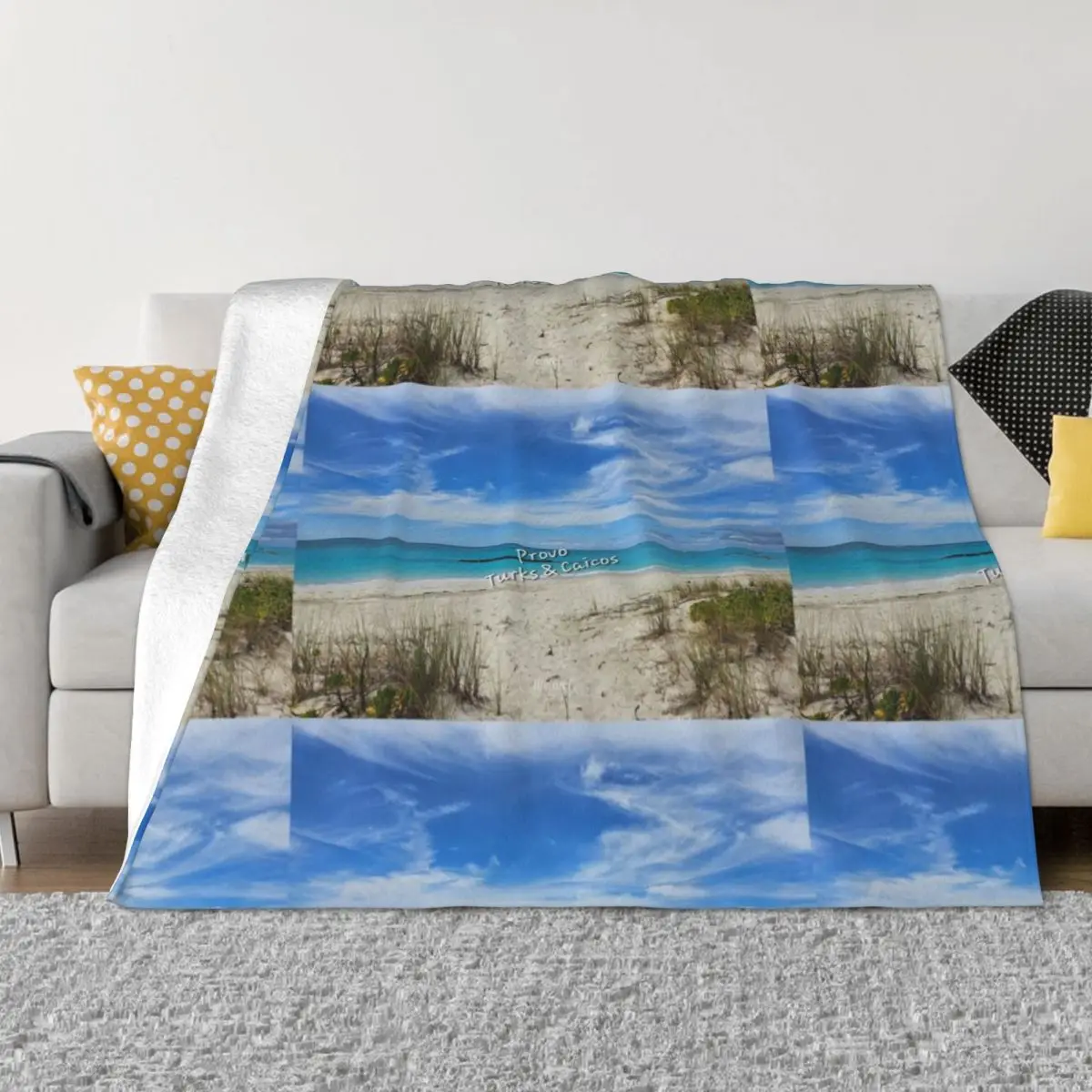 Blue Skies White Sand Throw Blanket Bed covers Vintage Blanket Decorative Sofa Blanket