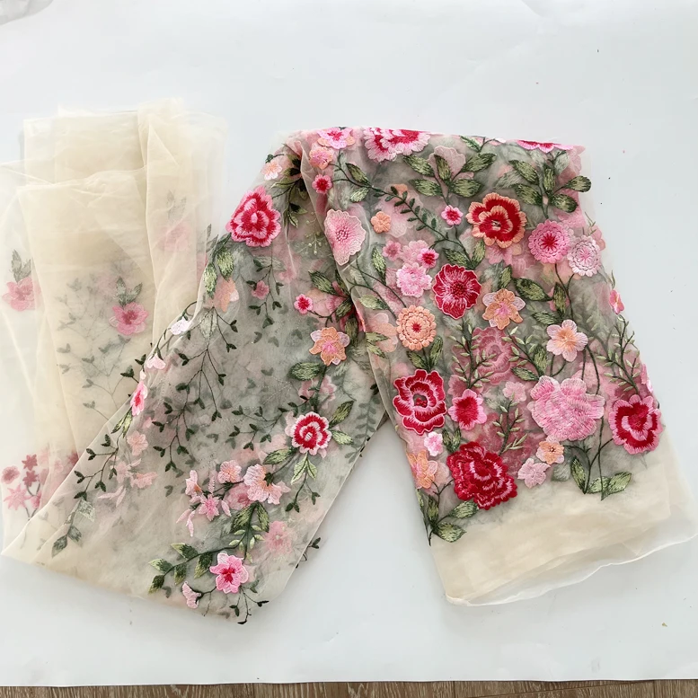 جديد جودة عالية ملونة التدرج صائق نسيج الدانتيل المطرز DIY بها بنفسك فساتين الزفاف اليدوية الملابس فستان الملحقات