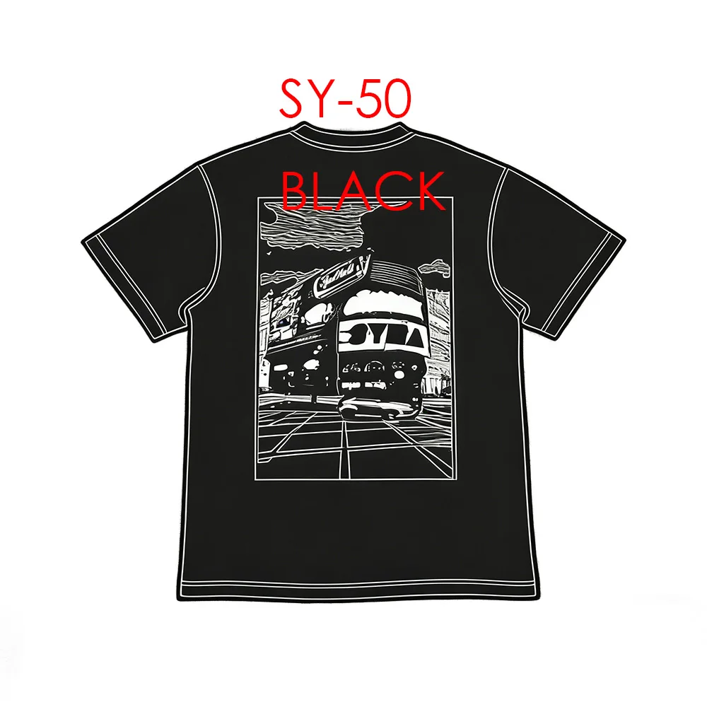 SY-50 Unisex Cotton Short Sleeve Tee Jogger T-shirt Summer Tracksuit Top BILLBOARD Tee-BLACK Casual Sports TOPS