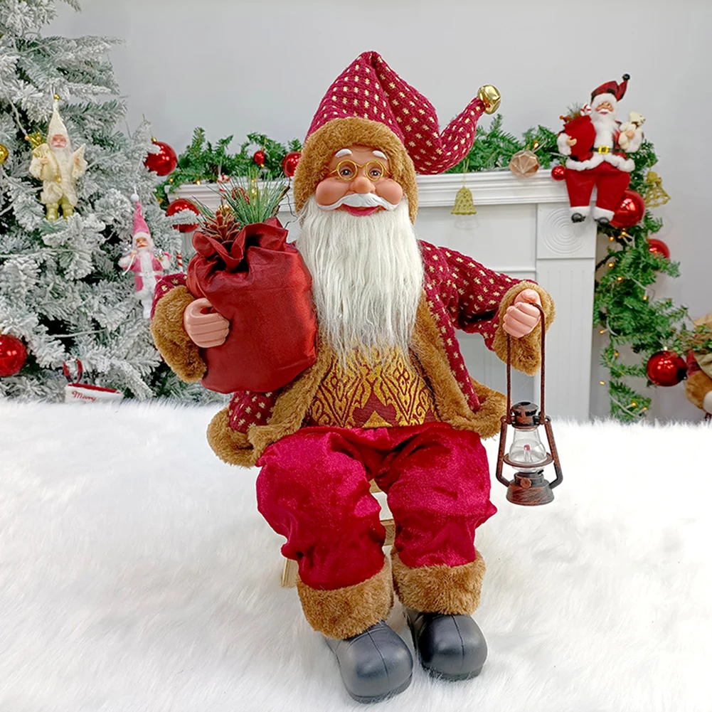 

50cm Sitting Santa Clauses Decoration Fashionable Vivid Christmas Handiworks For Office