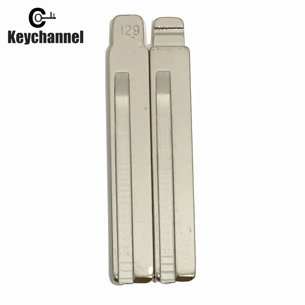 Keychannel 10pcs #129 #130 Metal Blank HY20 Flip KD Key Blade For Hyundai For Kia Car Remote Key Embryo Uncut Right Left Blade