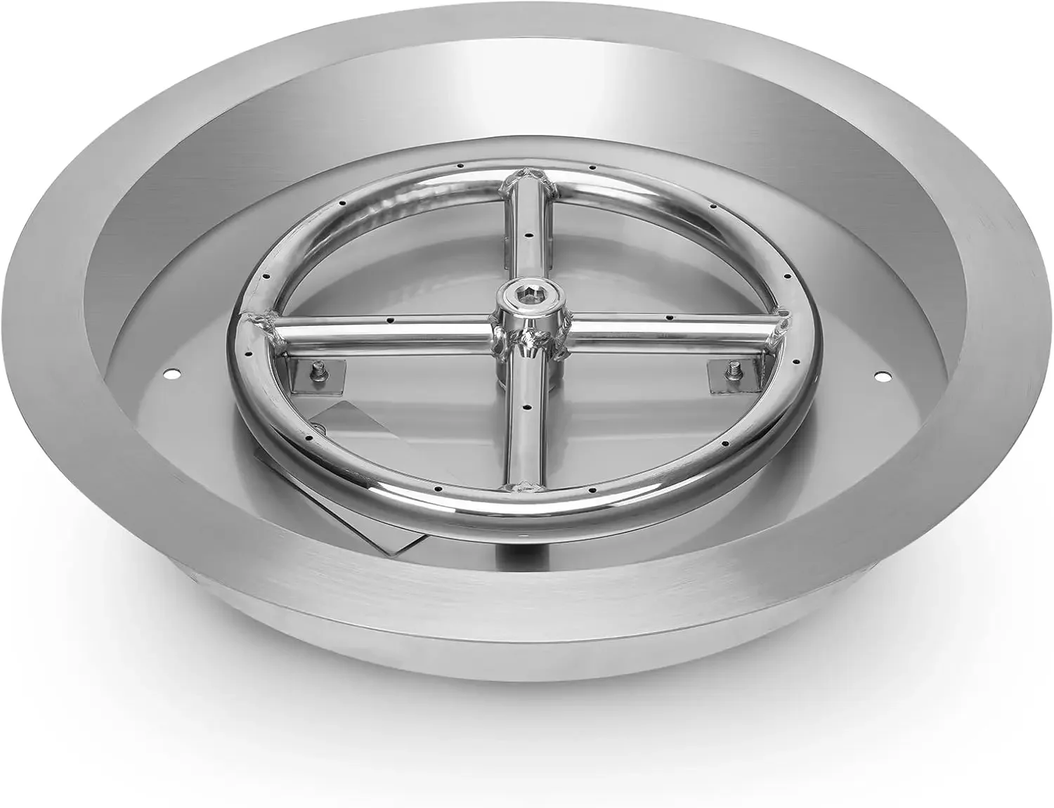 13-Inch Drop-in Fire Pit Burner Pan, Round Fire Pit Insert | for Propane & Natural Gas DIY Fire Table, Stainless Steel
