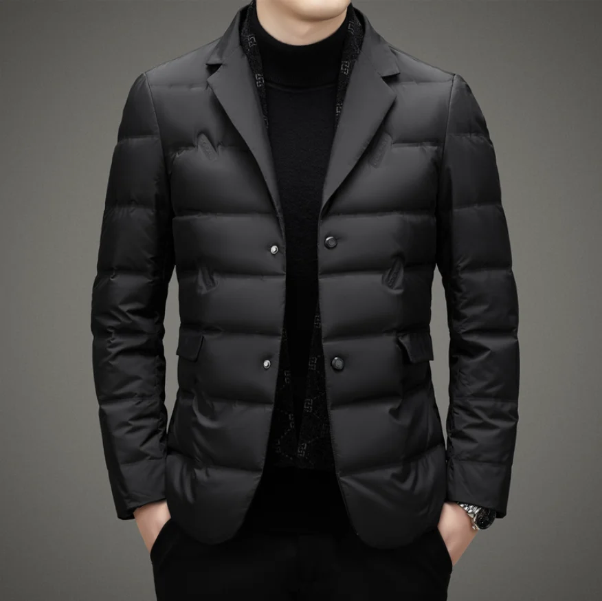 

Down suit men 2025 new style middle-aged men's fashionable winter warm and comfortable down jacket Dad winter suit jacket