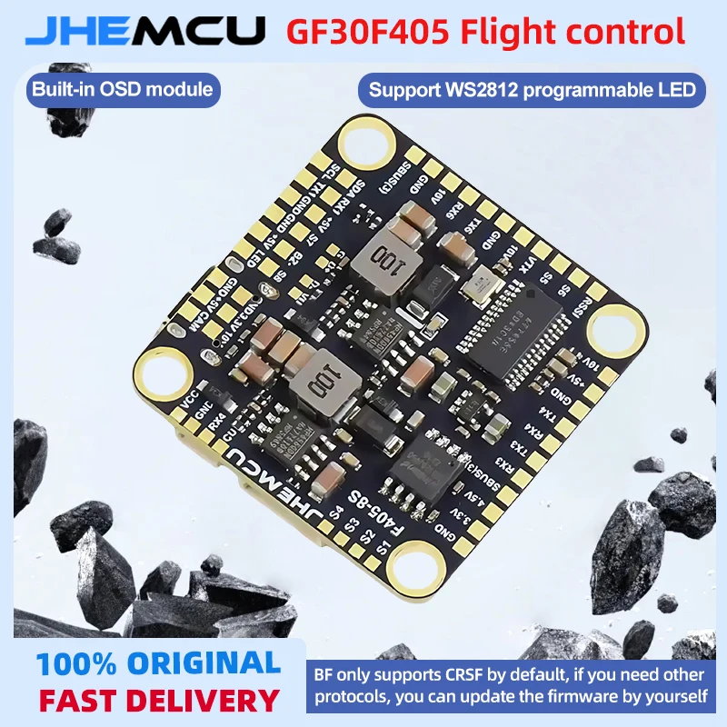 

Контроллер полета JHEMCU GF30F405 ICM42688P 3-8S Lipo для RC FPV Long Range Drone Traverse Machine с четырьмя осями 30,5 мм