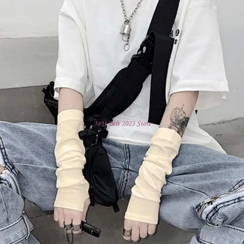 49me zomer UV voor bescherming half vinger handschoen dames arm koeler vaste kleur MIT