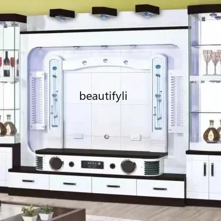 

YH55 MDF combined wall cabinet multi-functional storage TV cabinet, household economical TV cabinet