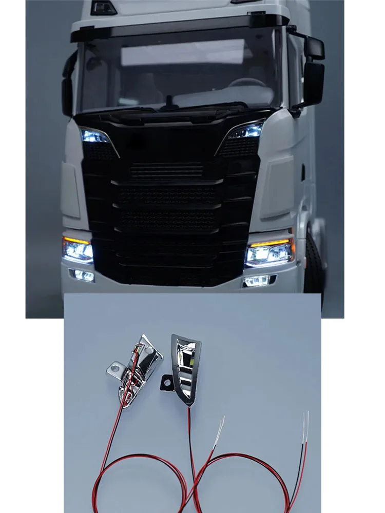 Projecteur avant de camion à benne basculante RC 1/14, accessoires de voiture de bricolage pour SCANIA 770s