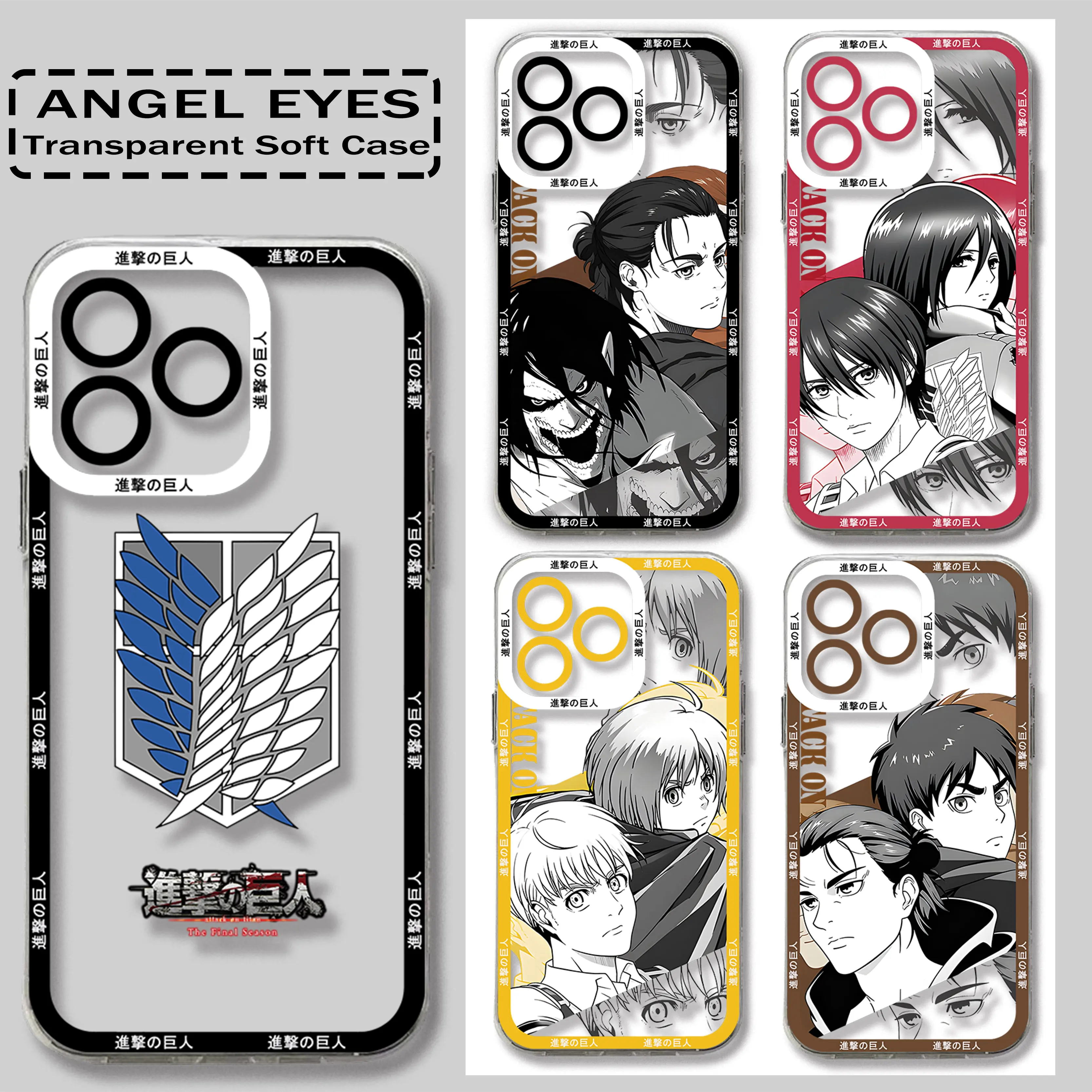 Japan Anime Allen Attack On Titan Phone Case For iPhone 15 14 13 12 11 Mini Pro Max X XR XSMax 6 7 8 Plus SE20 Transparent Cover