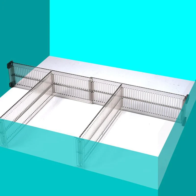 2ชิ้นตัวแยกที่เก็บเครื่องครัว DIY kamar จัดระเบียบลิ้นชักแบบปรับได้