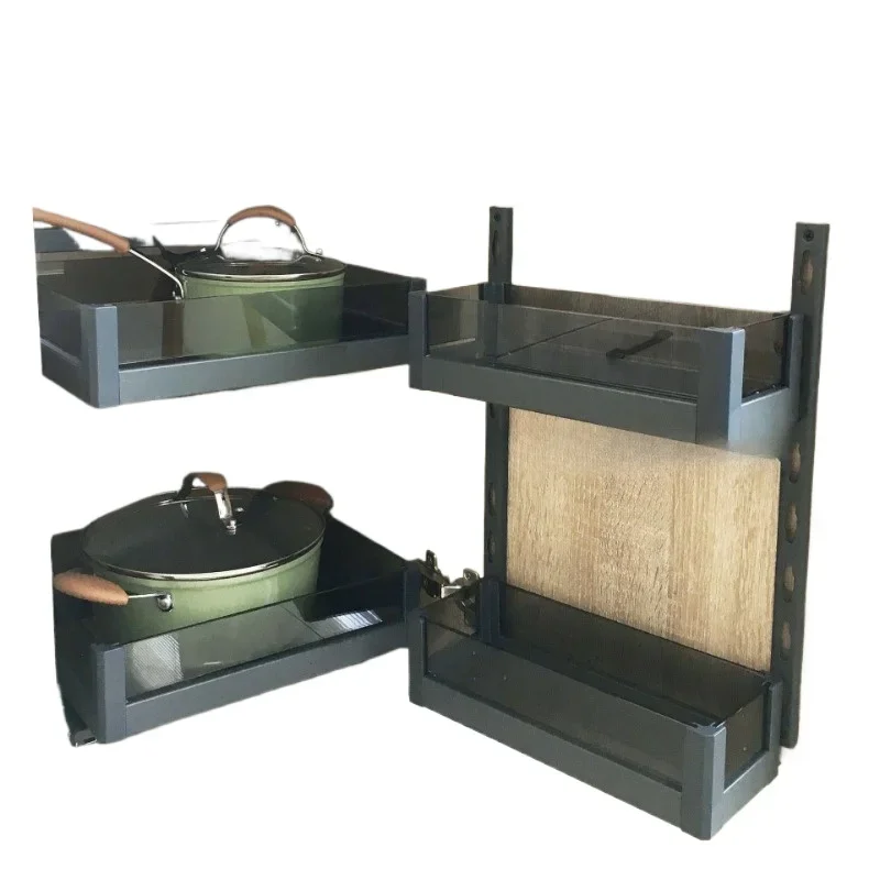 

Door-opening storage basket, tempered glass