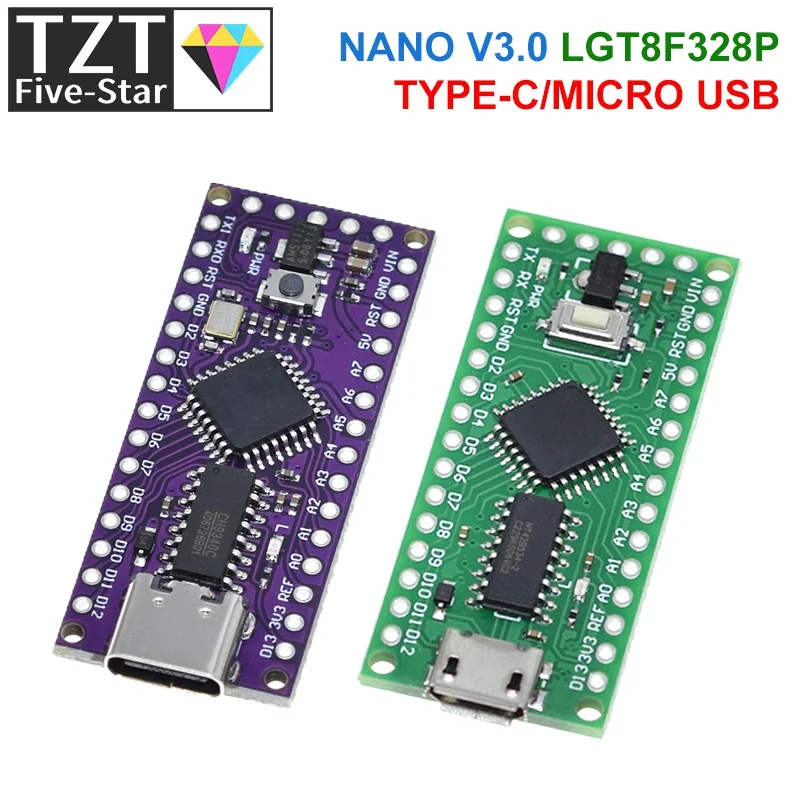 LGT8F328P-LQFP32 MiniEVB TYPE-C MICRO USB Compatible With ATMEGA328 Nano V3.0 LGT8F328P CH9340C / HT42B534-1 SOP16 For Arduino