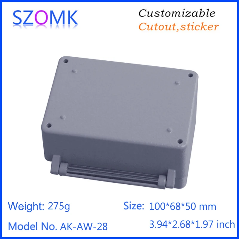 1Piece100*68*50mm waterproof die casting hinged aluminum enclosure for electronic switch box aluminum pcb enclosure