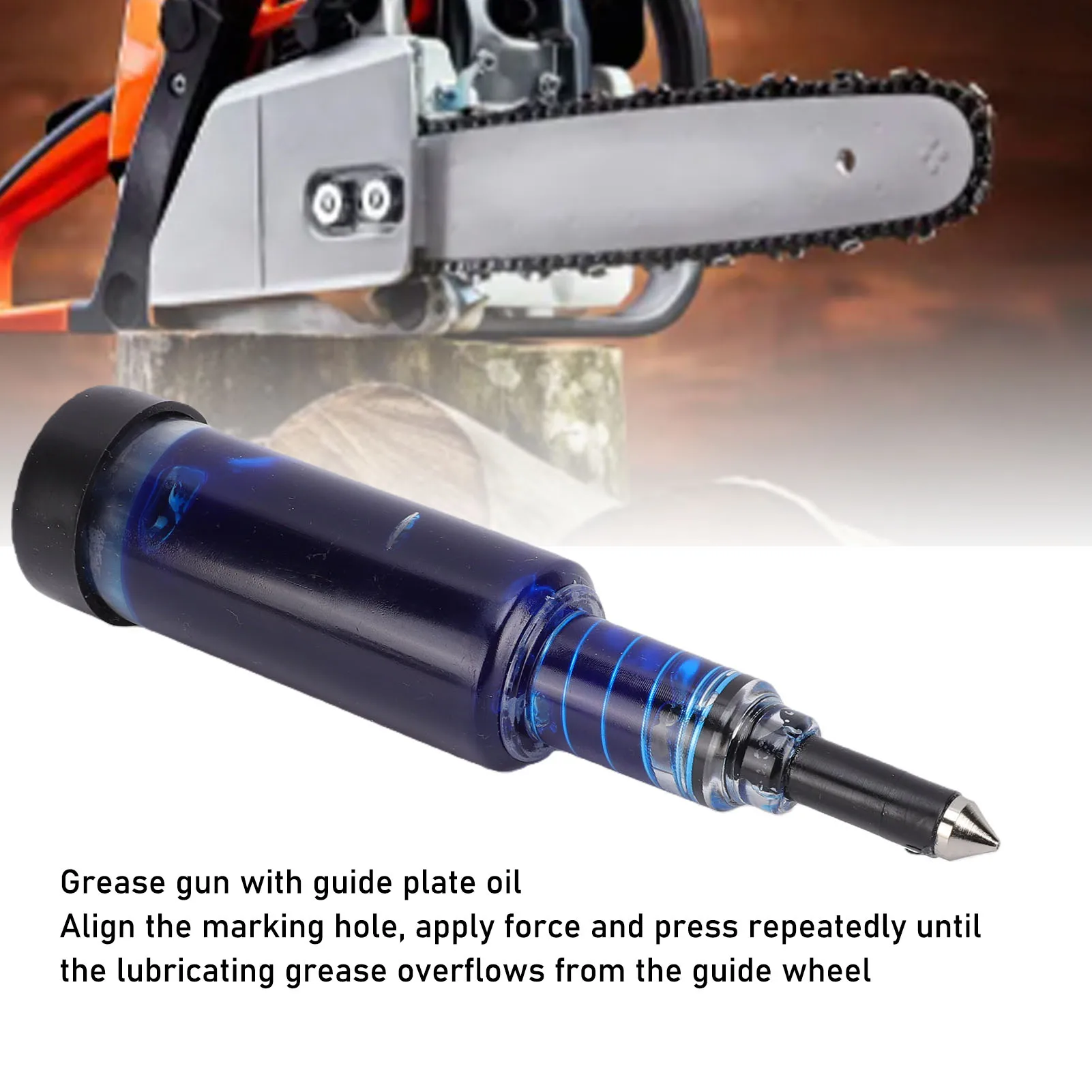 Chainsaw Grease Gun 1.5Oz Pre Loaded Mini with Lubricant Universal Bar for Most Chains Lubricating Mowers Trimmers Easy Refill