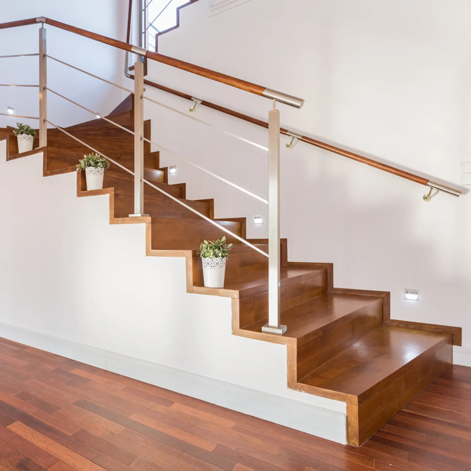 

2Pcs Handrail Bracket Heavy Duty Premium Material Stair Rail Support Stable Wall Mounted Banister Holder for Home Use