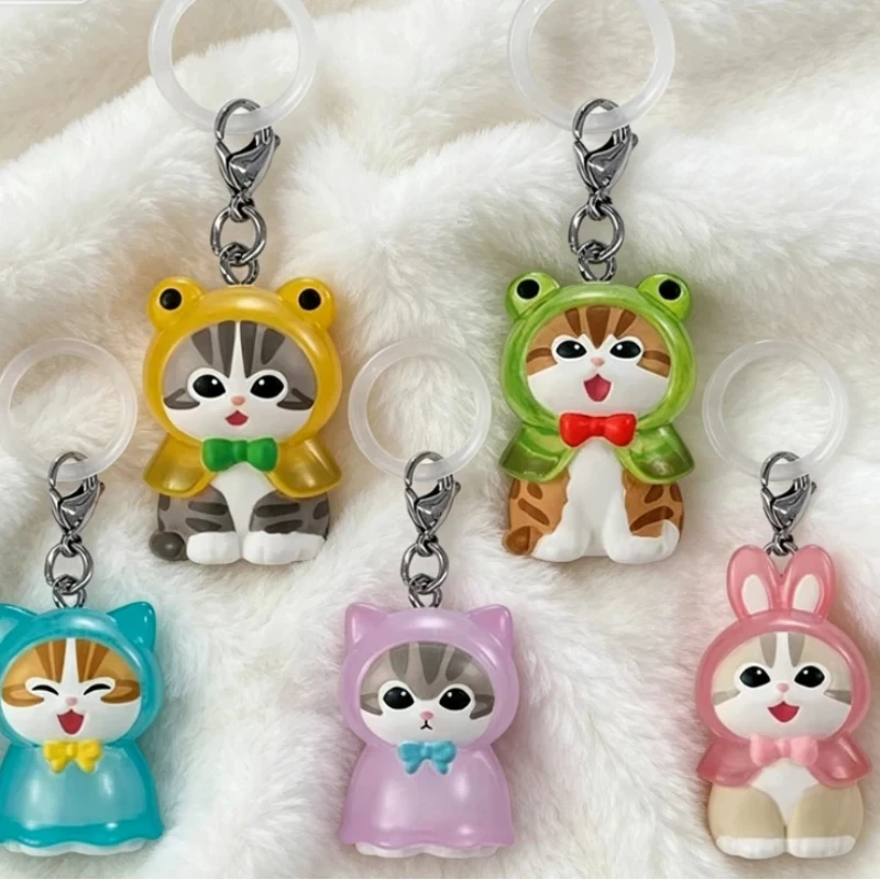 In Stock Mofusand Shark Cat Raincoat Design Series Blind Box Kawaii Mini Action Figure Keychain Backpack Pendant Surprise Gifts