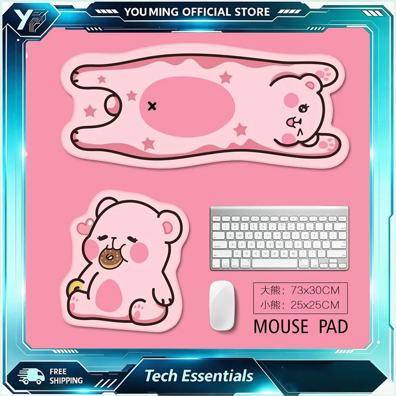 Cute Cat Shaped Large Mouse Pad NonSlip Rubber Base Desk Mat Waterproof Desk Protector For Gaming Office Desktop Decoration Gift