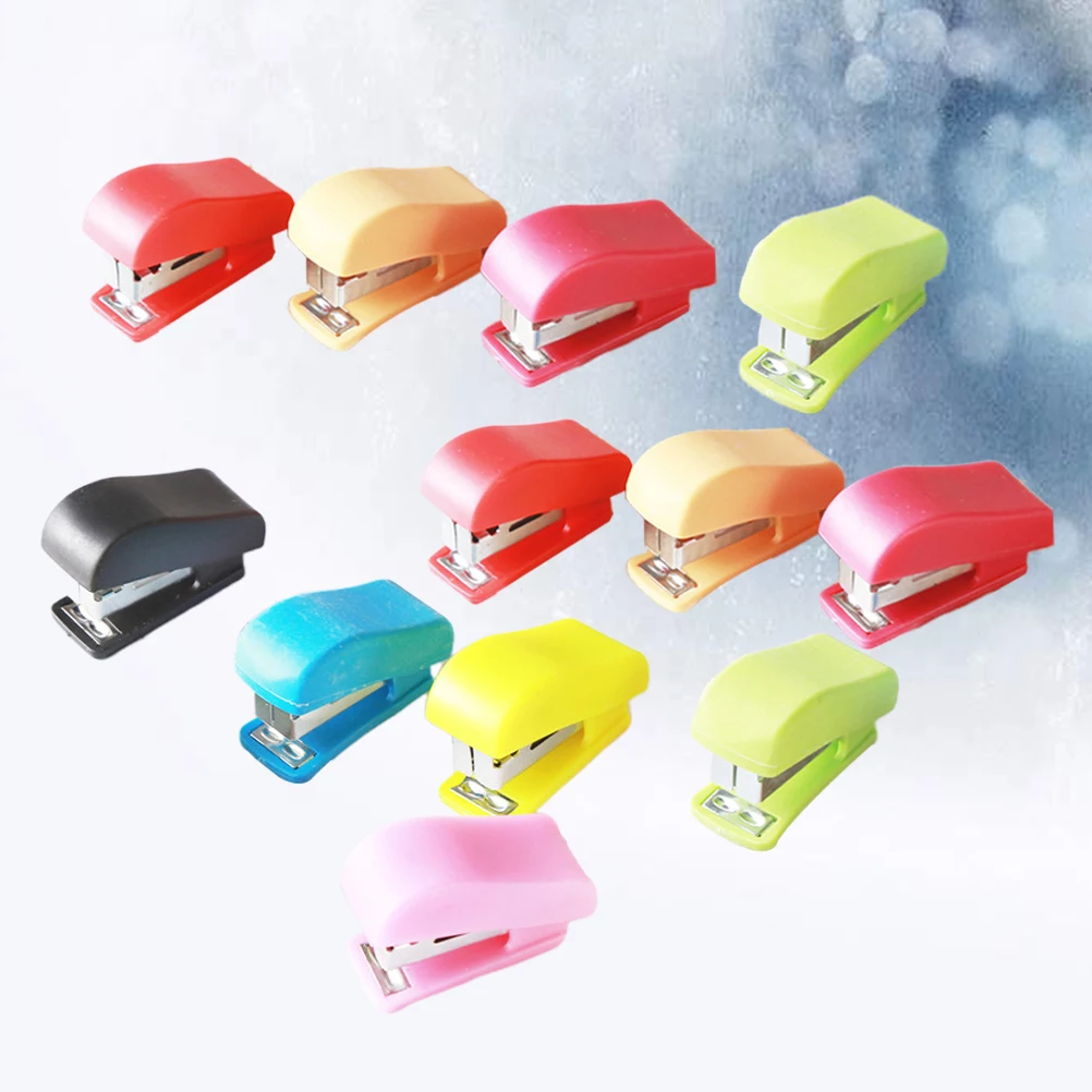 

Cute Mini Stapler Desktop Desk Stationery Office Use Plastic Metal Lightweight Portable Fun Design Adorable Shape