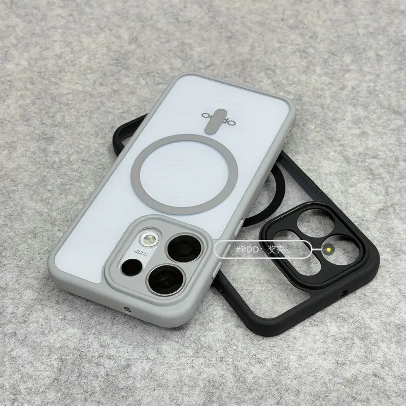 For OPPO Reno16 FS F Pro Case Magnetic Case Acrylic Transparent Cover Shockproof For Magsafe Wireless Charging Funda